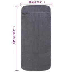 Berkfield Home Beach Towels 2 pcs Anthracite 60x135 cm Fabric 400 GSM in Charcoal - thumbnail 8