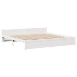 Berkfield Home Beautiful Bed Frame with Headboard without Mattress White 180x200 - Size: Super King - thumbnail 4