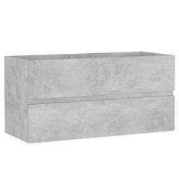 Berkfield Home Sink Cabinet with Built-in Basin Concrete Grey Engineered Wood - thumbnail 8