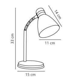 Nordlux Modern Indoor Table Lamp Black Metal E14 Gooseneck - Mains Powered, IP20 - thumbnail 3