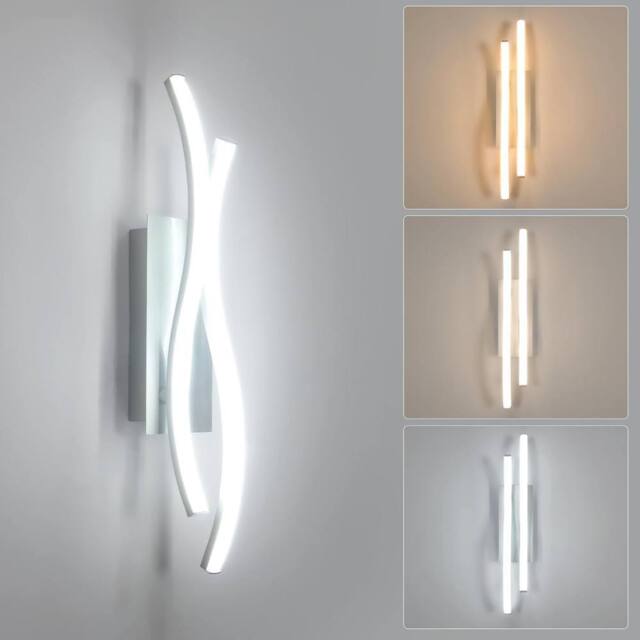 Goeco LED Indoor Wall Light 14W Creative Long Wall Lamp Indoor for Bedroom in Silver - image 1