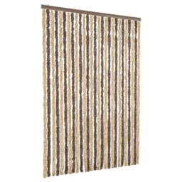 Berkfield Home Fly Curtain Dark Brown & Beige 118x220 cm Chenille - thumbnail 2
