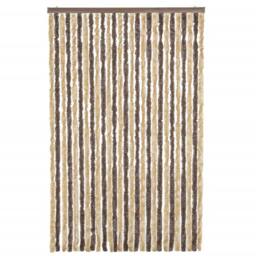 Berkfield Home Fly Curtain Dark Brown & Beige 118x220 cm Chenille - thumbnail 3