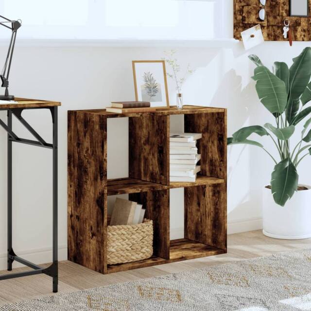 Berkfield Home Decorative Bookcase Smoked Oak 68.5x32x68.5 cm Engineered Wood in Brown - image 1