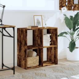 Berkfield Home Decorative Bookcase Smoked Oak 68.5x32x68.5 cm Engineered Wood in Brown - thumbnail 1