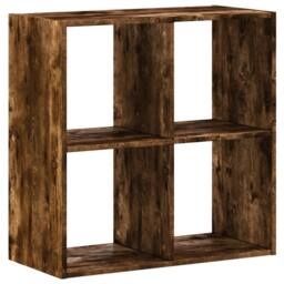 Berkfield Home Decorative Bookcase Smoked Oak 68.5x32x68.5 cm Engineered Wood in Brown - thumbnail 3