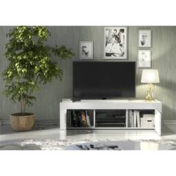 Creative Furniture Loom TV Unit 130cm - White with Gloss Doors - thumbnail 3