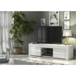 Creative Furniture Loom TV Unit 130cm - White with Gloss Doors - thumbnail 6