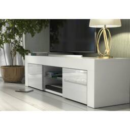 Creative Furniture Loom TV Unit 130cm - White with Gloss Doors - thumbnail 4