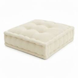 Snug City Teddy Fabric Square Booster Cushion Soft Seat Riser Pad Dining Chair in Cream - Size: 45 cm x 45 cm - thumbnail 2