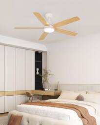 Goeco Ceiling Fan With Light, DC, Ceiling Lamp With Fan & 6 Speeds in Natural - thumbnail 9