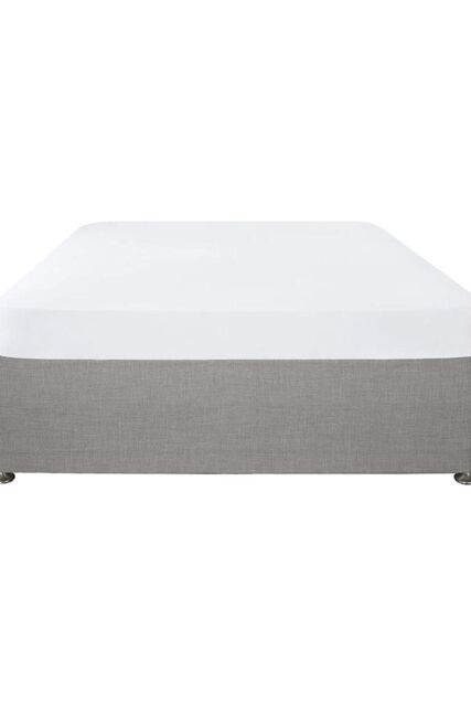 Serene 'Plain Dyed' Soft Touch 32cm Fitted Bed Sheet in White - Size: Super King Fitted - image 1