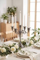 Living and Home 5-Arm Vintage Candelabra Metal Candle Holder in Black - thumbnail 2