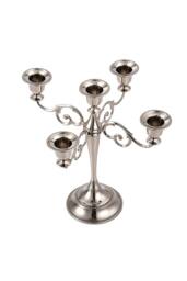 Living and Home 5-Arm Vintage Candelabra Metal Candle Holder in Black - thumbnail 4