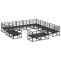 Berkfield Home Garden Sofa Set 13 pcs Black 353 x 353 x 71 cm Aluminium - thumbnail 5