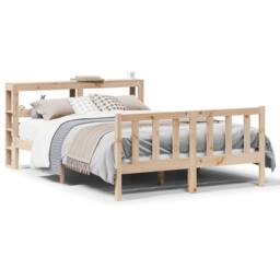 Berkfield Home Bed Frame without Mattress 140x200 cm Solid Wood Pine in Brown - thumbnail 2