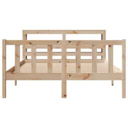 Berkfield Home Bed Frame without Mattress 140x200 cm Solid Wood Pine in Brown - thumbnail 4