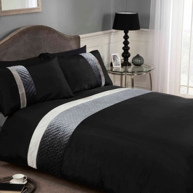 Rapport Home Deco Polycotton Duvet Cover Set With Pillowcase in Black - Size: Super King - image 1