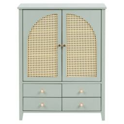 Wyld and Coco Boho Shoe Storage Cabinet Mint Green - 4 Drawers 3 Shelves - thumbnail 5