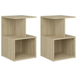 Berkfield Home Bedside Cabinets 2 pcs Sonoma Oak 35x35x55 cm Engineered Wood in Brown - Size: 35 x 35 x 55 cm - thumbnail 2