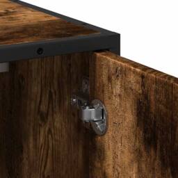 Berkfield Home Elegant Bathroom Sink Cabinet Smoked Oak 65x33x60 cm Engineered Wood in Brown - Size: 65 x 33 x 60 cm - thumbnail 9