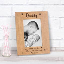 Uniqueful Personalised Daddy Love You to the Stars & Back 6x4 Frame for New in Brown - Size: 1 Pack - thumbnail 1