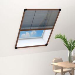 Berkfield Home Plisse Insect Screen for Windows Aluminium Brown 60x80 cm