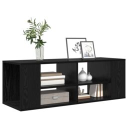 Berkfield Home TV Cabinet Black oak 102 x 35 x 35 cm Engineered wood - thumbnail 3