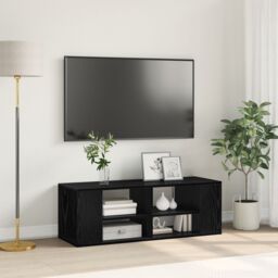Berkfield Home TV Cabinet Black oak 102 x 35 x 35 cm Engineered wood - thumbnail 1