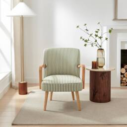 FurnitureboxUK Sylvie Accent Chair with Oak Effect Legs in Green - thumbnail 2