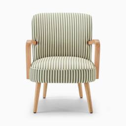 FurnitureboxUK Sylvie Accent Chair with Oak Effect Legs in Green - thumbnail 4