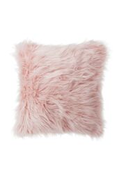 Living and Home Fluffy Faux Wool Pink Cushion Cover - thumbnail 6