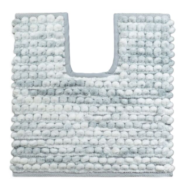 Allure Bath Fashions Marl Chunky Bobble Pedestal Toilet Mat Non Slip in Light Grey - image 1