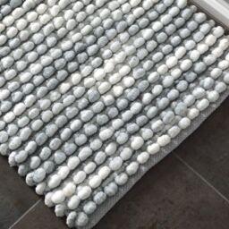Allure Bath Fashions Marl Chunky Bobble Pedestal Toilet Mat Non Slip in Light Grey - thumbnail 3