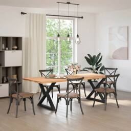 Berkfield Home Dining Table Legs 2 pcs Black 90x(72-73.3) cm Steel - thumbnail 3