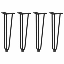 Berkfield Home Hairpin Table Legs 4 pcs Black 42 cm Solid Steel - thumbnail 3