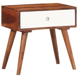 Berkfield Home Side Table 45x30x45 cm Solid Wood Acacia in Brown - Size: 45 x 30 x 45 cm - thumbnail 1