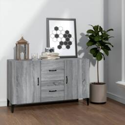 Berkfield Home Sideboard Grey Sonoma 100x36x60 cm Engineered Wood - Size: 100 x 36 x 60 cm - thumbnail 2