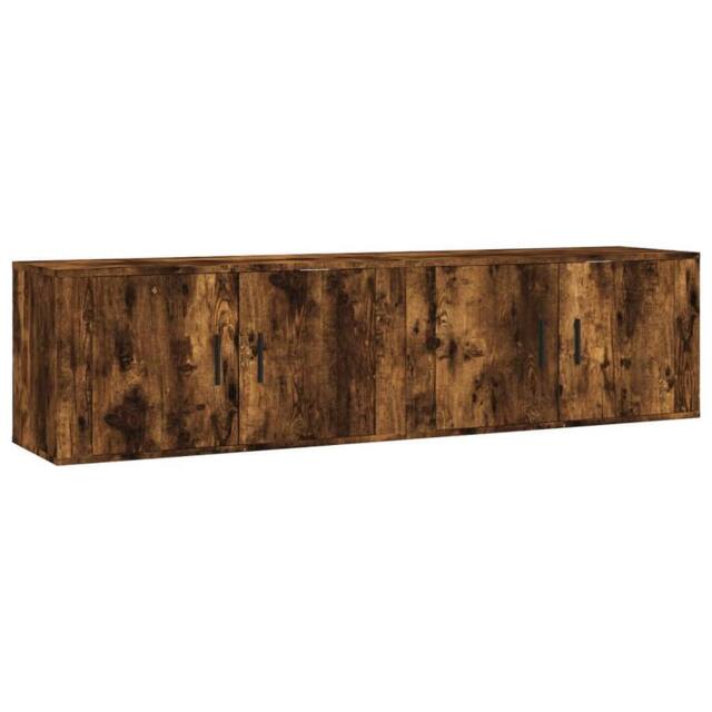 Berkfield Home Wall-mounted TV Cabinets 2 pcs Smoked Oak 80x34.5x40 cm in Brown - image 1