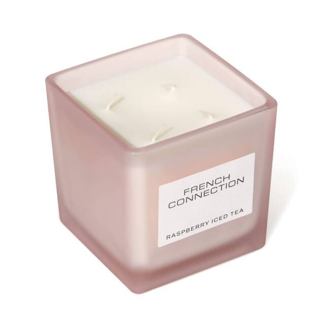 French Connection Raspberry Iced Tea Luxury Square Candle 800g - 4 Wick Scented in Pink - image 1