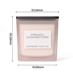 French Connection Raspberry Iced Tea Luxury Square Candle 800g - 4 Wick Scented in Pink - thumbnail 2