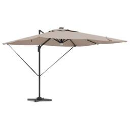 Berkfield Home Modern Cantilever Roma Parasol with LEDs Taupe 286x285x270 cm Alu - Size: 286 x 285 x 270 cm - thumbnail 1
