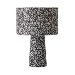 ValueLights Bertie Leopard Print Full Fabric Table Lamp with LED Bulb in Tan - thumbnail 7