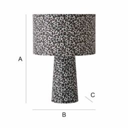 ValueLights Bertie Leopard Print Full Fabric Table Lamp with LED Bulb in Tan - thumbnail 8