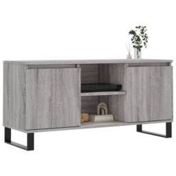 Berkfield Home TV Cabinet Grey Sonoma 104x35x50 cm Engineered Wood - Size: 104 x 35 x 50 cm - thumbnail 1