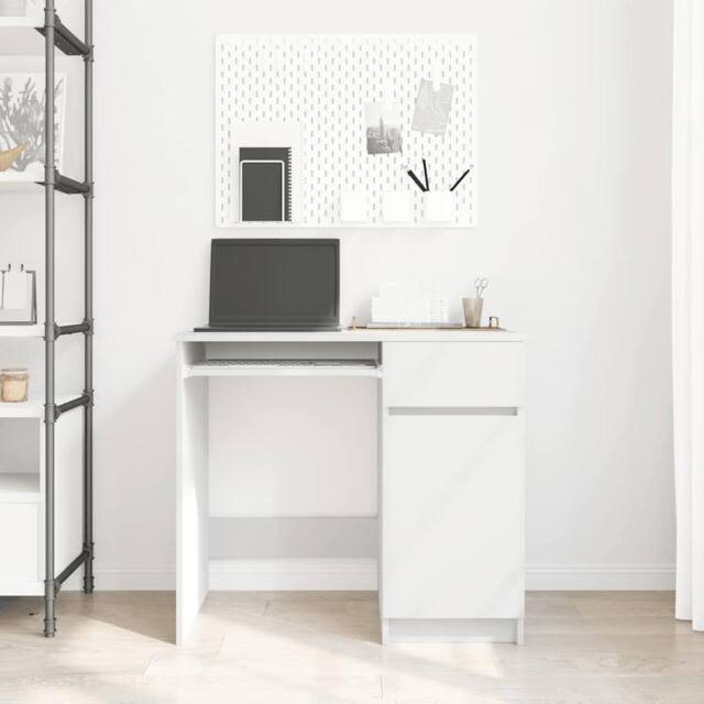 Berkfield Home Modern Desk White 86x49x76 cm Engineered Wood - Size: 86 x 49 x 76 cm - image 1