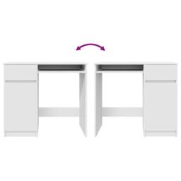 Berkfield Home Modern Desk White 86x49x76 cm Engineered Wood - Size: 86 x 49 x 76 cm - thumbnail 9