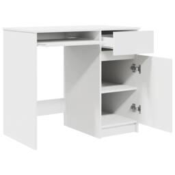 Berkfield Home Modern Desk White 86x49x76 cm Engineered Wood - Size: 86 x 49 x 76 cm - thumbnail 5