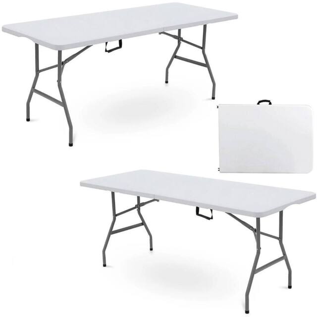 Havendro 6FT Heavy Duty Folding Trestle Table Camping Catering in White - image 1