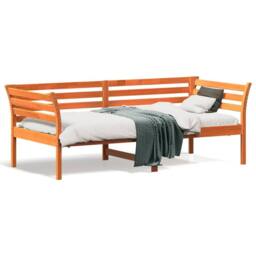 Berkfield Home Day Bed without Mattress Wax Brown 90x190 cm Single Solid Wood Pine - thumbnail 2